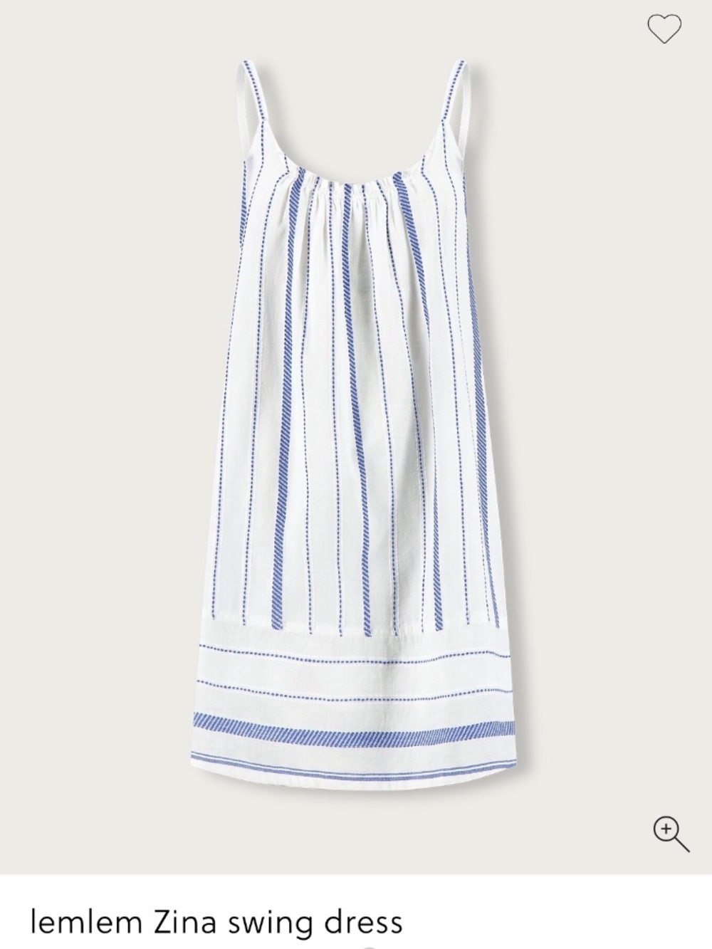 NWT Lemlem Women's Zina Swing Dress in Tiki Azure 100% Cotton Size Small